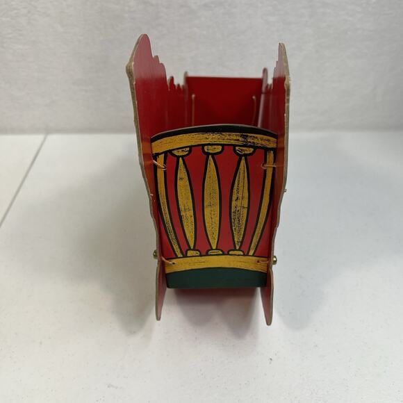 Vintage 1950s era Santa in Rocker Cardboard Cutout Centerpiece Holder Foldable - Picture 5 of 9